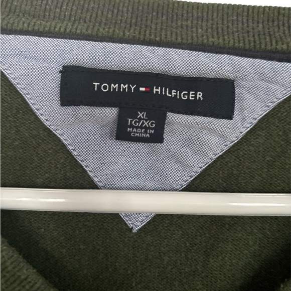 Tommy Hilfiger Green V-Neck Pullover Sweater sz XL - Picture 3 of 4